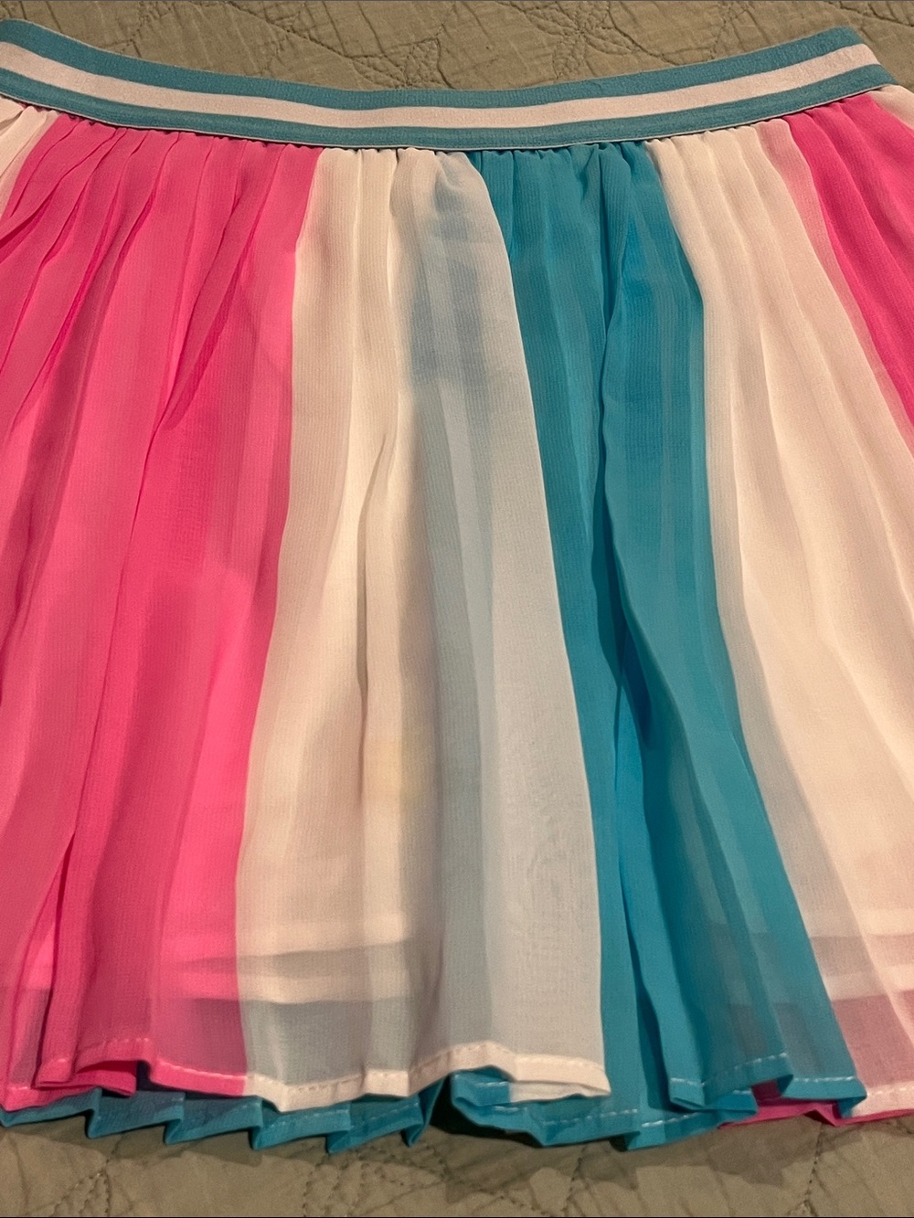 JoJo Siwa Pink, White & Blue Colorblock Pleated Skirt - Picture 3 of 11